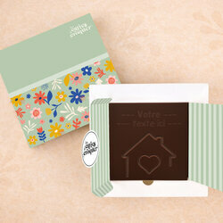 Carte � Croquer - Maison de coeur Chocolat Noir Coffret Fleurs