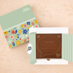 Carte � Croquer - Mod�le Bulle de texte Coeurs Chocolat Lait Coffret Mod�le Fleurs