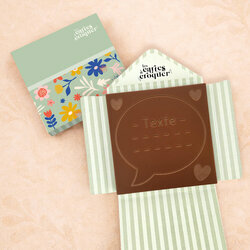 Carte � Croquer - Mod�le Bulle de texte Coeurs Chocolat Lait Enveloppe Mod�le Fleurs