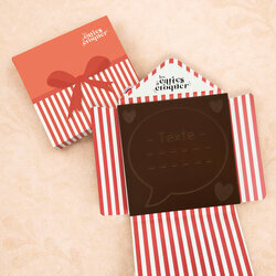 Carte � Croquer - Mod�le Bulle de texte Coeurs Chocolat Noir Enveloppe Mod�le Cadeau