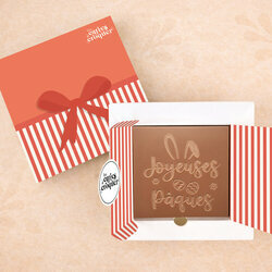 Pr�te � Croquer - Mod�le Joyeuses P�ques Chocolat Lait Coffret Cadeau