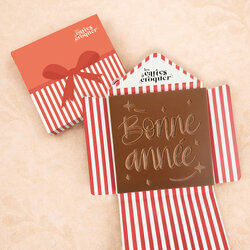 Pr�te � Croquer - Mod�le Bonne Ann�e Chocolat Lait Enveloppe Cadeau