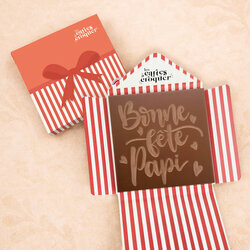 Pr�te � Croquer - Mod�le Bonne f�te Papi Chocolat Lait Enveloppe Cadeau