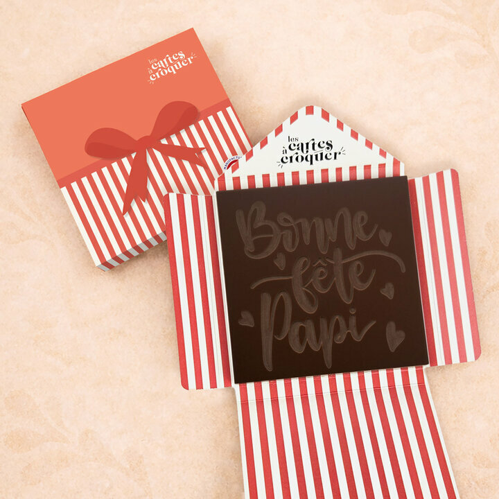 Pr�te � Croquer - Mod�le Bonne f�te Papi Chocolat Noir Enveloppe Cadeau