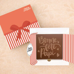 Pr�te � Croquer - Mod�le Bonne f�te Papi Chocolat Lait Coffret Cadeau