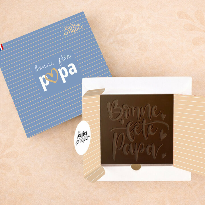 Prête à Croquer - Modèle Bonne fête Papa Prête à Croquer - Modèle Bonne fête Papa Chocolat Noir Coffret Fête des Pères