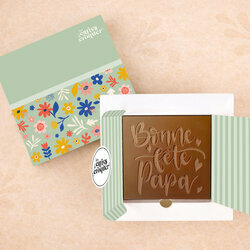 Pr�te � Croquer - Mod�le Bonne f�te Papa Chocolat Lait Coffret Fleurs
