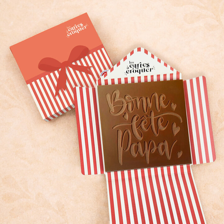 Pr�te � Croquer - Mod�le Bonne f�te Papa Chocolat Lait Enveloppe Cadeau