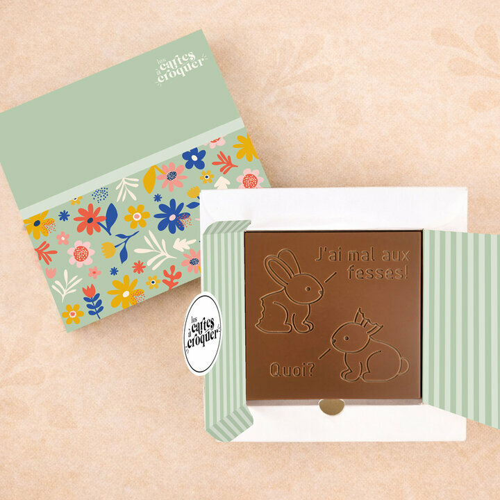Pr�te � Croquer - Mod�le Lapins de P�ques Chocolat Lait Coffret Fleurs