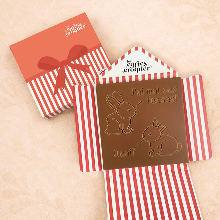 Pr�te � Croquer - Mod�le Lapins de P�ques Chocolat Lait Enveloppe Cadeau