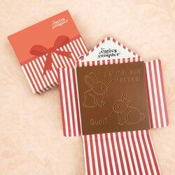 Pr�te � Croquer - Mod�le Lapins de P�ques Chocolat Lait Enveloppe Cadeau