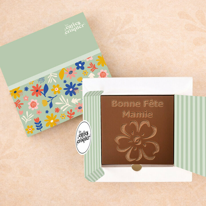 Prête à Croquer - Modèle Fleur Bonne Fête Mamie Prête à Croquer - Modèle Fleur Bonne Fête Mamie Chocolat Lait Coffret Fleurs