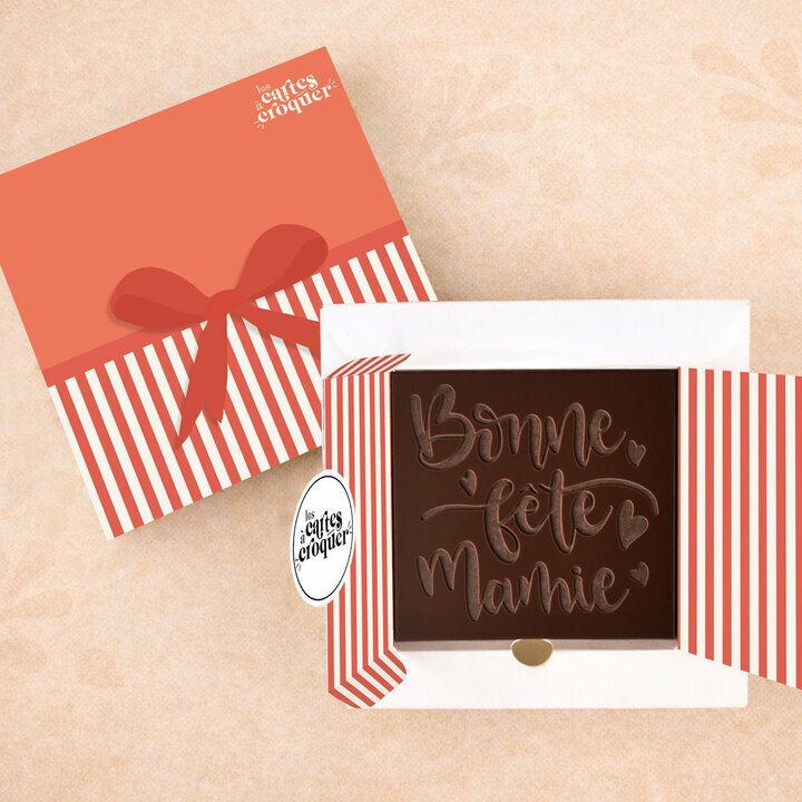 Pr�te � Croquer - Mod�le Bonne F�te Mamie Chocolat Noir Coffret Cadeau