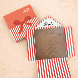 Pr�te � Croquer - Mod�le Joyeuses F�tes Chocolat Lait Enveloppe Cadeau