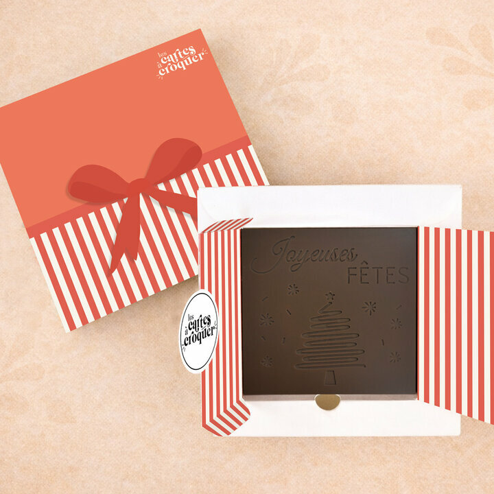 Pr�te � Croquer - Mod�le Joyeuses F�tes Chocolat Noir Coffret Cadeau