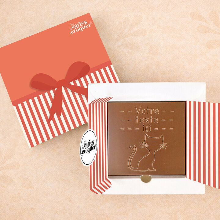 Carte � Croquer - Mod�le Chat Chocolat Lait Coffret Mod�le Cadeau