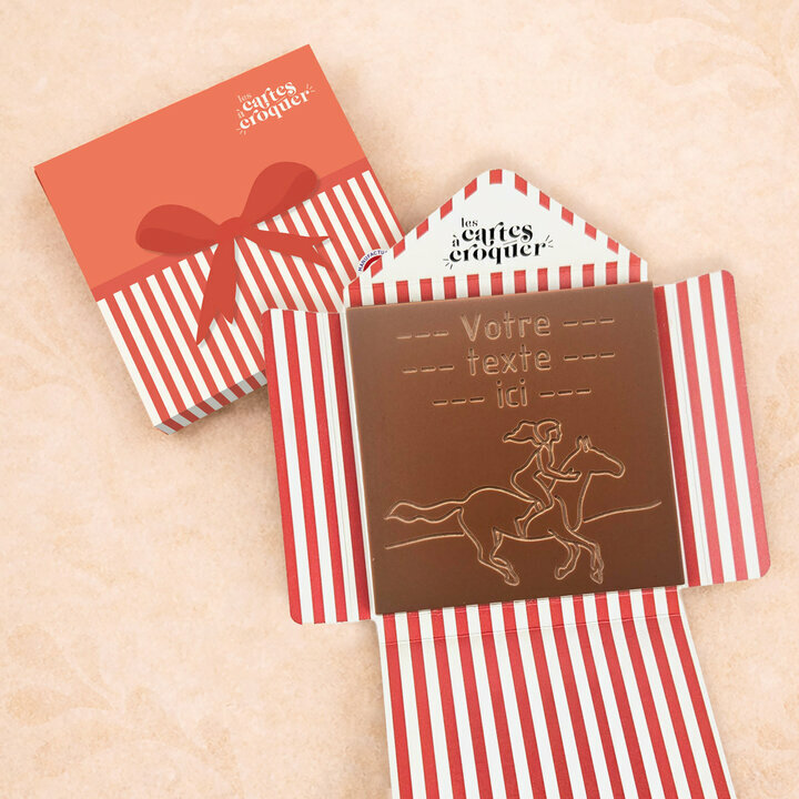 Carte � Croquer - Mod�le Equitation Cheval Chocolat Lait Enveloppe Mod�le Cadeau