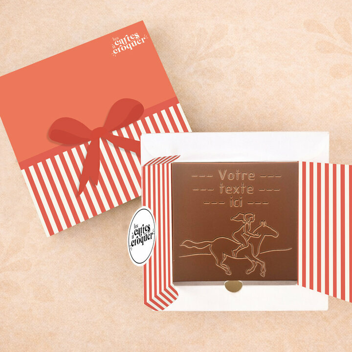 Carte � Croquer - Mod�le Equitation Cheval Chocolat Lait Coffret Mod�le Cadeau