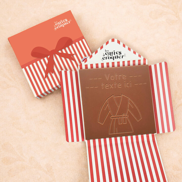 Carte � Croquer - Mod�le Kimono Chocolat Lait Enveloppe Mod�le Cadeau