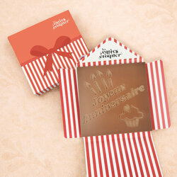 Prête à Croquer - Modèle Joyeux Anniversaire Prête à Croquer - Modèle Joyeux Anniversaire Chocolat Lait Enveloppe Modèle Cadeau
