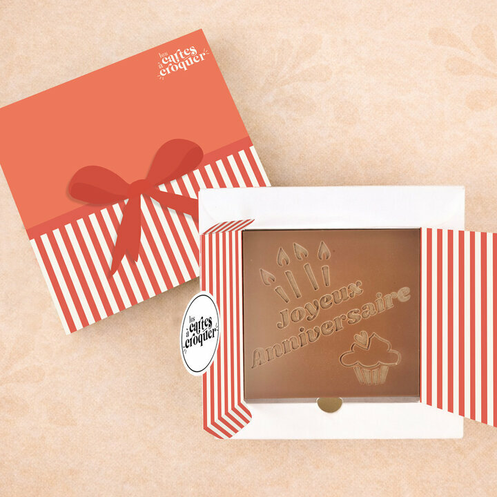 Prête à Croquer - Modèle Joyeux Anniversaire Prête à Croquer - Modèle Joyeux Anniversaire Chocolat Lait Coffret Modèle Cadeau