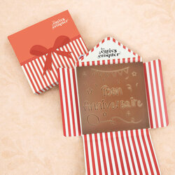 Pr�te � Croquer - Mod�le Bon Anniversaire Chocolat Lait Enveloppe Mod�le Cadeau