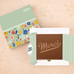 Pr�te � Croquer - Mod�le Merci Chocolat Lait Coffret Mod�le Fleurs