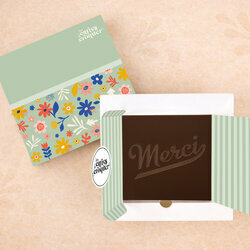 Pr�te � Croquer - Mod�le Merci Chocolat Noir Coffret Mod�le Fleurs