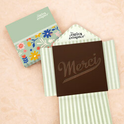 Pr�te � Croquer - Mod�le Merci Chocolat Noir Enveloppe Mod�le Fleurs