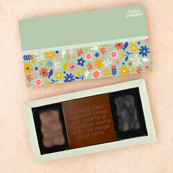 Coffret Douceur Chocolat - Carte � Croquer Chocolat Lait Mod�le Fleurs