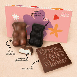 Coffret Douceur Chocolat - Collection Fête des Mères et des Grands-Mères Coffret Douceur Chocolat - Collection Fête des Mères - Composition Carte Bonne Fête Mamie