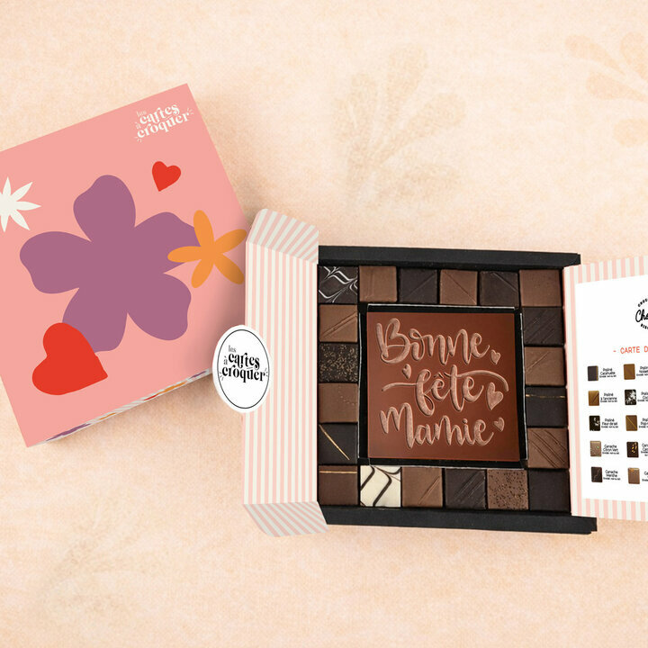 Coffret Empreinte Gourmande - Collection Fête des Mères et des Grands-Mères Coffret Empreinte Gourmande Prete à Croquer Bonne fete Maman - Collection Fête des Mamies en Chocolat Lait