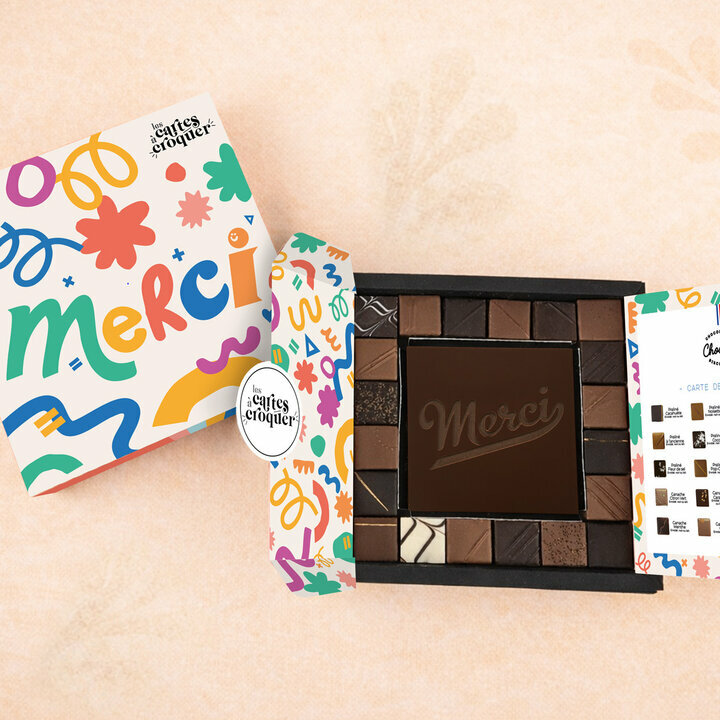 Coffret Empreinte Gourmande - Collection Merci Coffret Empreinte Gourmande - Collection Merci Carte à Croquer Chocolat Noir