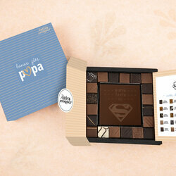 Coffret Empreinte Gourmande - Collection F�te des P�res Carte � Croquer Super en Chocolat Noir