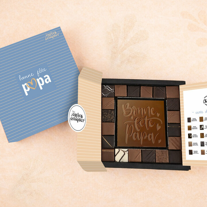 Coffret Empreinte Gourmande - Collection F�te des P�res Pr�te � Croquer Bonne F�te Papaen Chocolat Lait