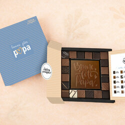 Coffret Empreinte Gourmande - Collection F�te des P�res Pr�te � Croquer Bonne F�te Papaen Chocolat Lait