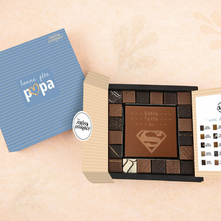 Coffret Empreinte Gourmande - Collection F�te des P�res Carte � Croquer Super en Chocolat Lait