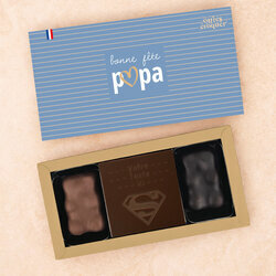 Coffret Douceur Chocolat - Collection F�te des P�res Carte � croquer Super en chocolat Noir