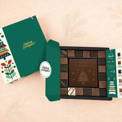 Coffret Empreinte Gourmande - Collection No�l Carte � croquer Sapin Chocolat Noir