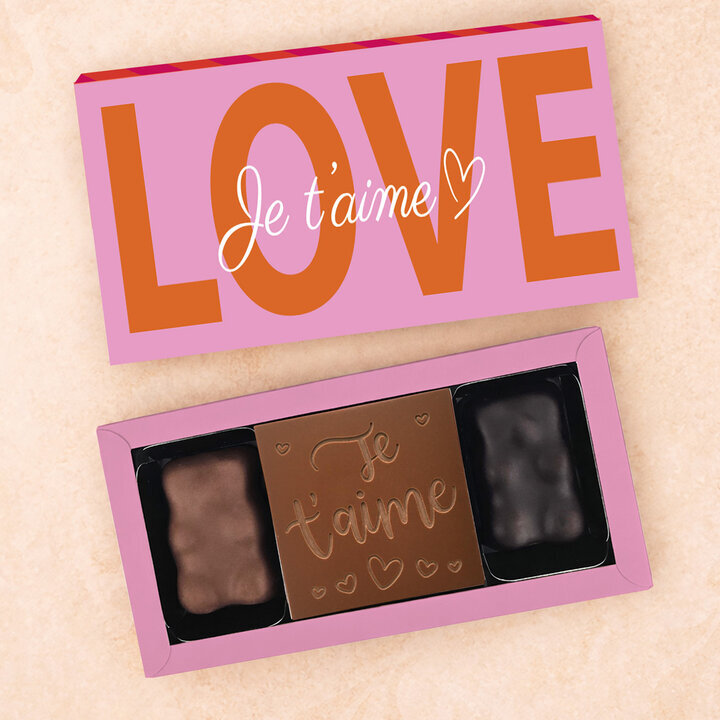 Coffret Douceur Chocolat - Collection Saint Valentin Coffret Douceur Chocolat - Collection Saint Valentin Je t'aime Chocolat Lait