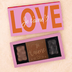 Coffret Douceur Chocolat - Collection Saint Valentin Coffret Douceur Chocolat - Collection Saint Valentin Je t'aime Chocolat Lait