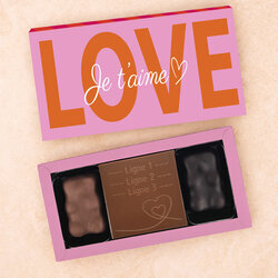 Coffret Douceur Chocolat - Collection Saint Valentin Coffret Douceur Chocolat - Collection Saint Valentin Double Coeur Chocolat Lait